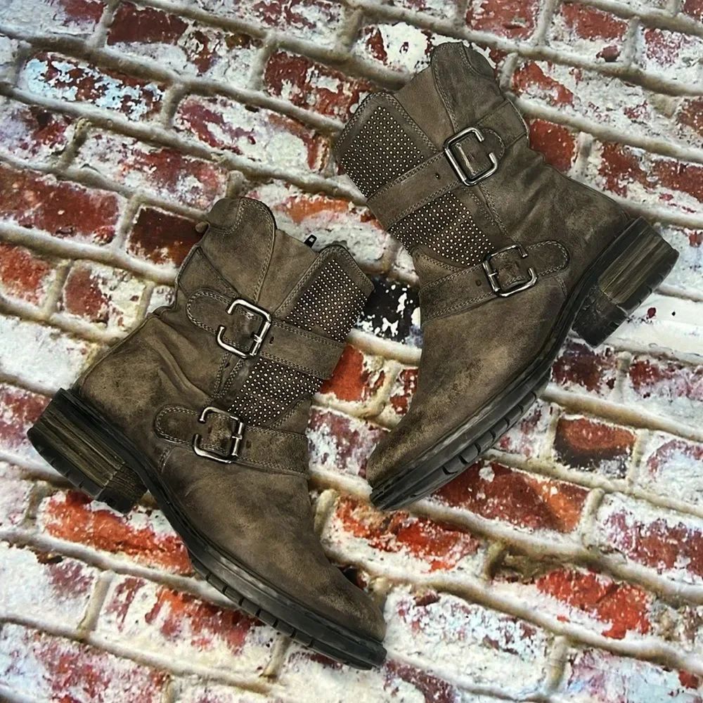 * Paul Green charcoal ankle boots with small studded detail